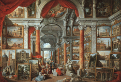 G.P. Pannini, 'Galleria di pittore con viste di Roma moderna', 1757